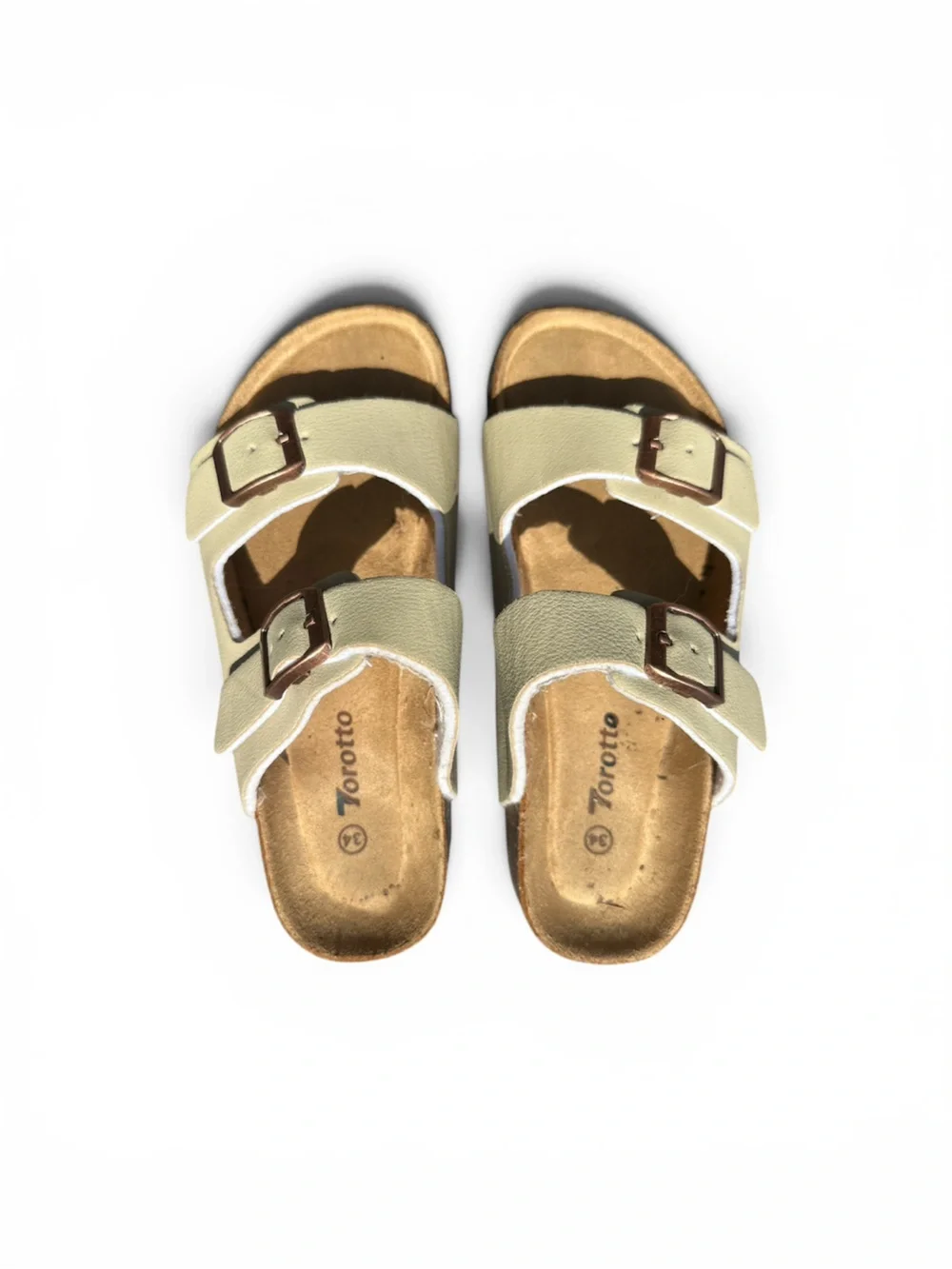 Torotto Kids Cork Footbed Double Buckle Sandals Size 34